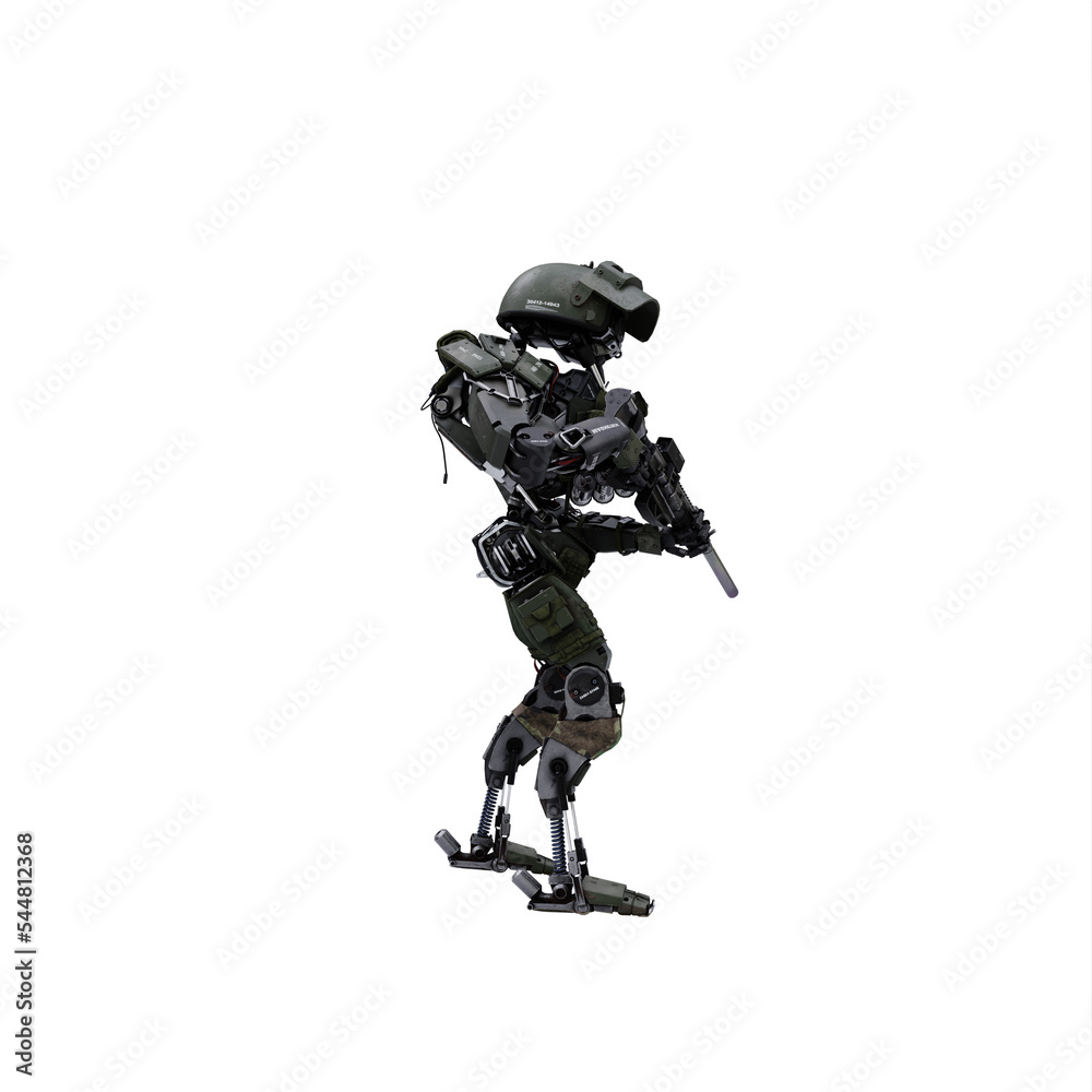Military Humanoid Robot with Gun