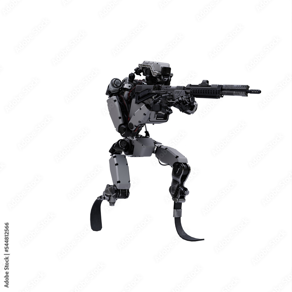 robot with gun robot with gun