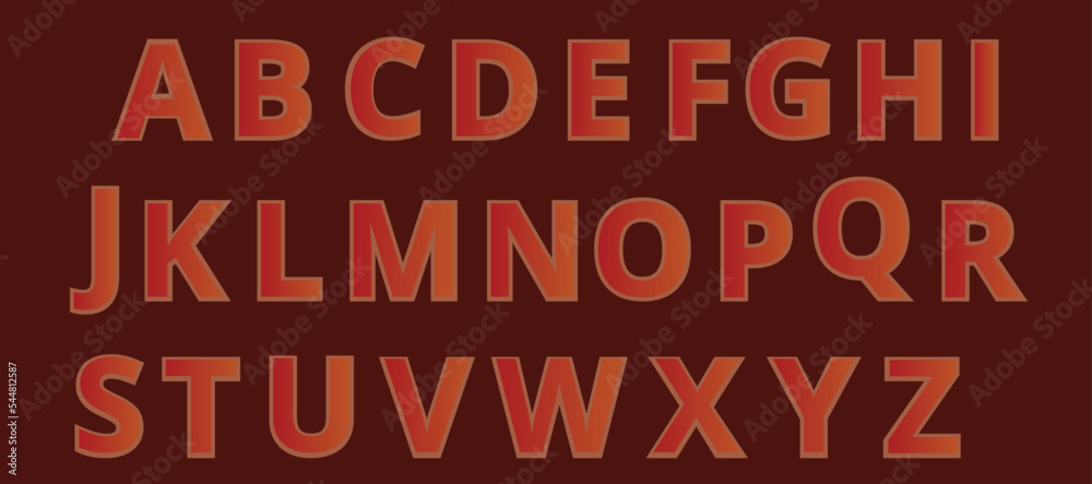 Red Metallic Alphabet Letters font