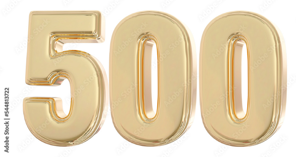 3d number 500 gold 3d number 500 gold