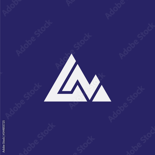 LN or NL summit logo. perfect combination of letter L and N with mountain symbol