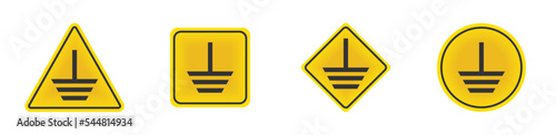 Electrical grounding icon set. Grounding symbol. Vector illustration.