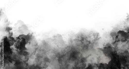 dark black cloud effect on transparent background