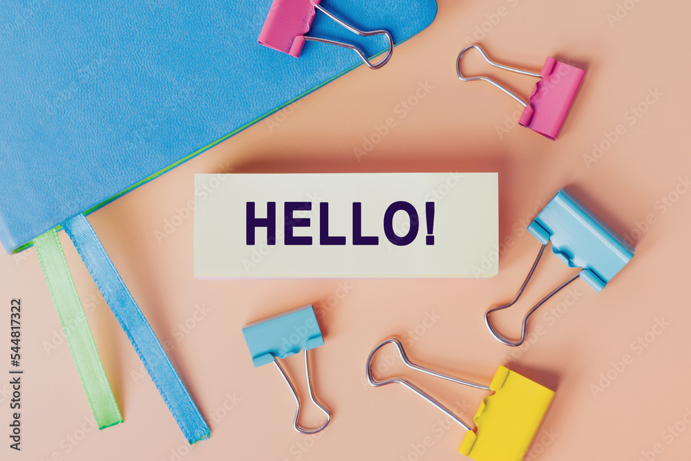 Introduction Colourfull Image Hello salutation or greeting word to welcome someone or initiate a ...