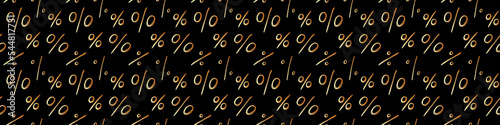 Vector seamless pattern with a percent sign. Hand drawn background and texture on the economy, Black Friday, discounts and sales