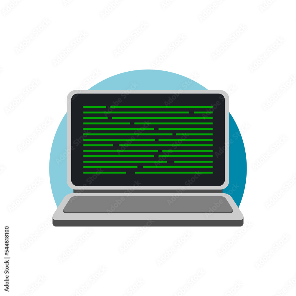 illustration of a monitor computer with green text code. programming theme vector illustration. illustration of a monitor computer with green text code. programming theme vector illustration.