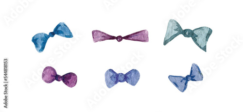 Watercolor festive, holiday, gift bow, ribbon, soft illustration, simple, cute, celebration