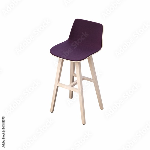 chair isolated on white background, interior furniture, 3D illustration, cg render 