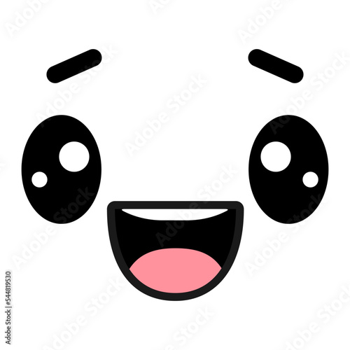 Cute kawaii face Flat illustration