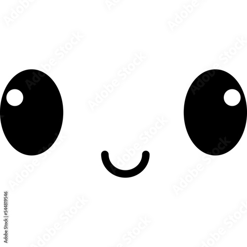 Cute kawaii face Flat illustration