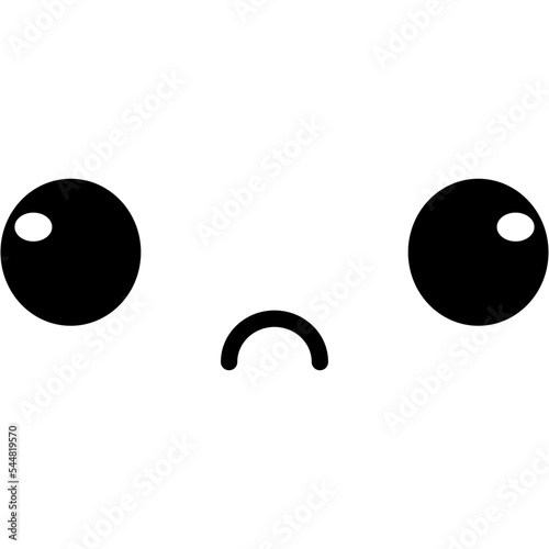 Cute kawaii face Flat illustration