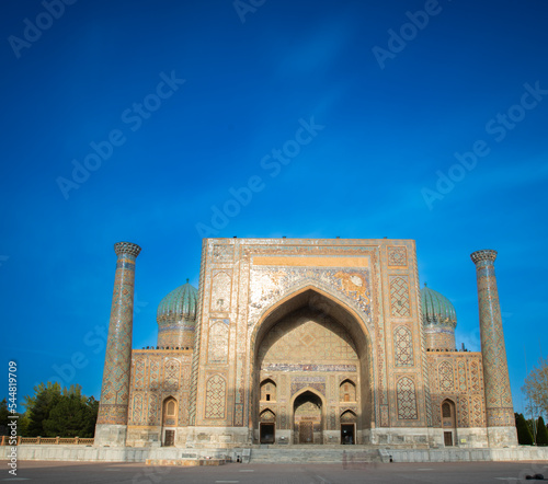 Sher-Dor Madrasah in the registan square, samarkand, uzbekistan