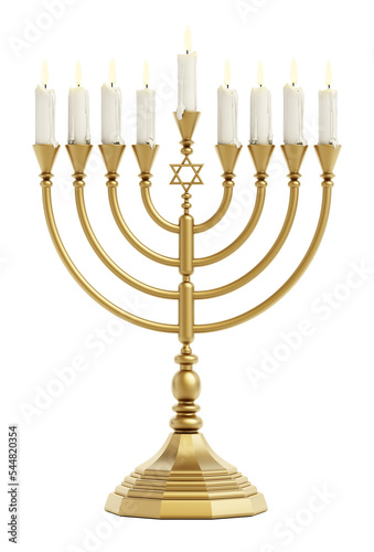 Photography Hanukkah candles on transparent background