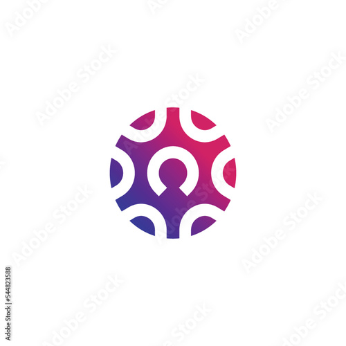 modern human figure circle logo