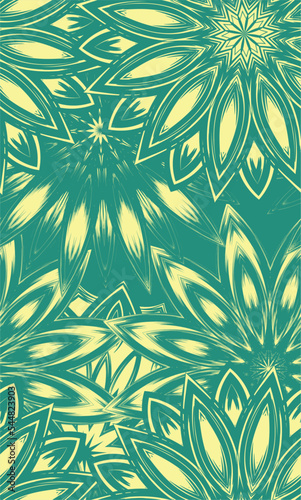 Flowers. Seamless floral background. Tracery handmade nature ethnic fabric backdrop pattern. Textile design texture. Decorative color art. Vector