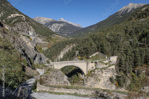 Asfeld bridge, crosses the gorges of the Durance and connects Briançon Upper Town to Fort des Trois Tetes, France