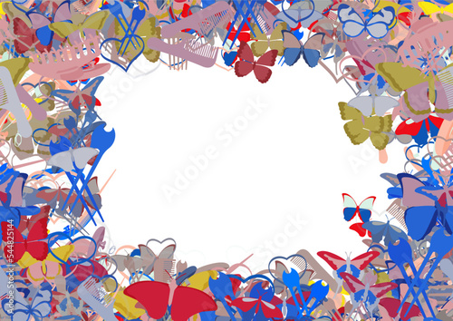 Background pattern abstract seamless design texture. Border frame, transparent background. Theme is about summer, wildlife, decoration, beautiful, wing, graphic, spring, hairstyle, fly, exotic