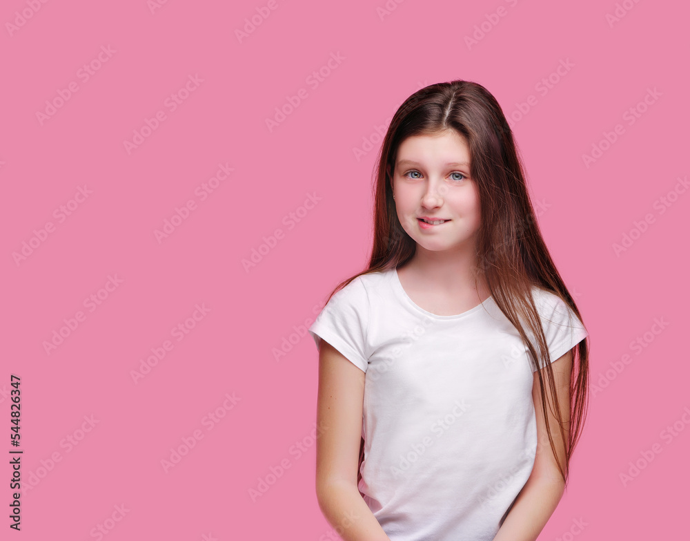 Brunette girl expressing a desire for sweets Brunette girl expressing a desire for sweets