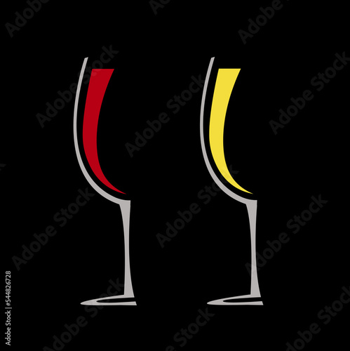 Wineglass with wine vector