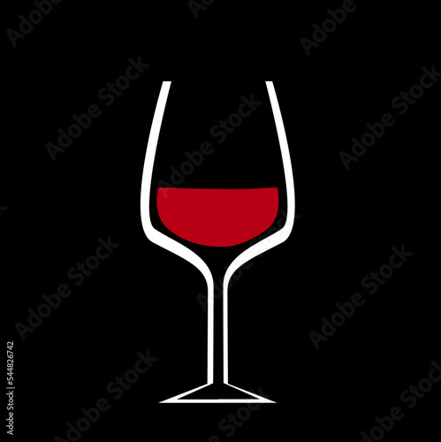 Wineglass with wine vector