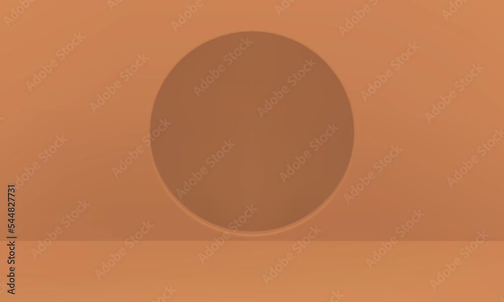 Beige empty 3d showroom geometric studio background for product promo performance realistic vector