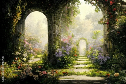 Archway in an enchanted garden