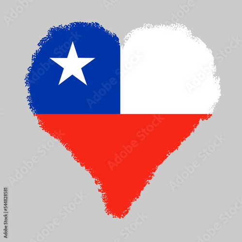 Chile colorful flag in heart shape with brush stroke style isolated on grey background Free Download Chile colorful flag in heart shape with brush stroke style isolated on grey background - GFXLoad