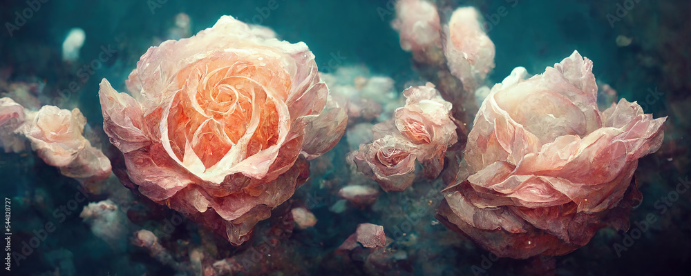 Beautiful Pink Rose Bokeh Background