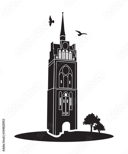 Kröpeliner Tor mit Baum und Vögeln