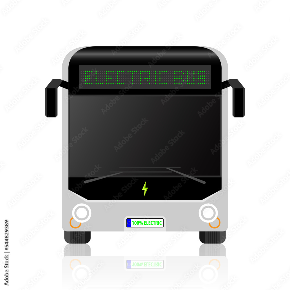 Electric bus icon Illustration Front view Electric bus icon Illustration Front view