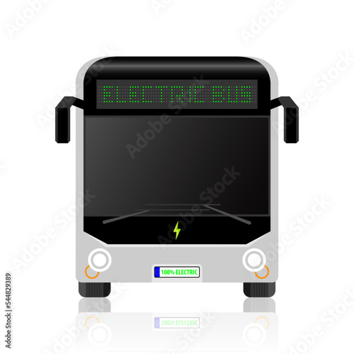 Electric bus icon Illustration Front view