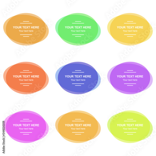 Set of colored vector colorful banners. Abstract vector shapes for design. Banners with sample text.