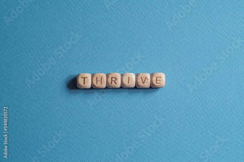 Thrive - word concept on cubes