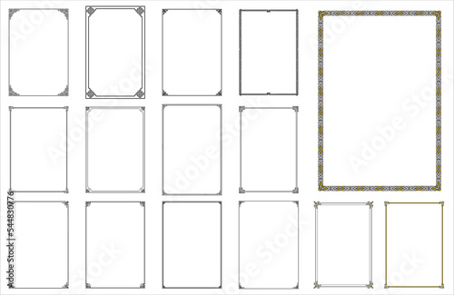 set of frame design for certificate and greeting
