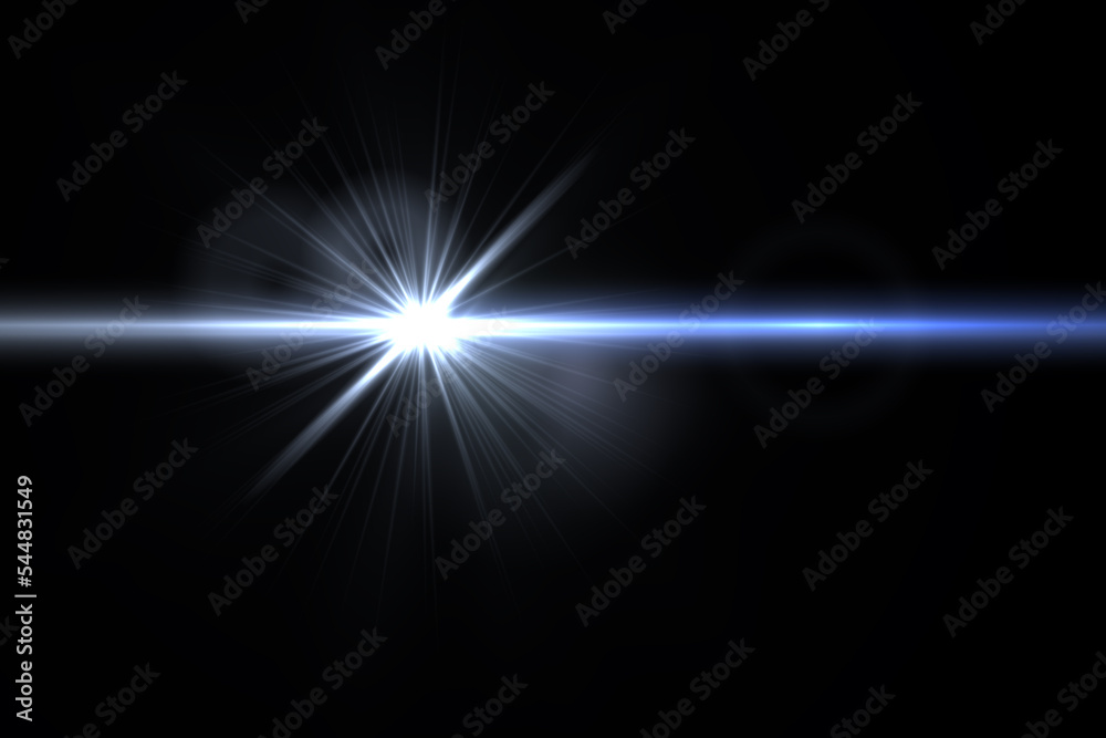 Lens flare effect on black blackground