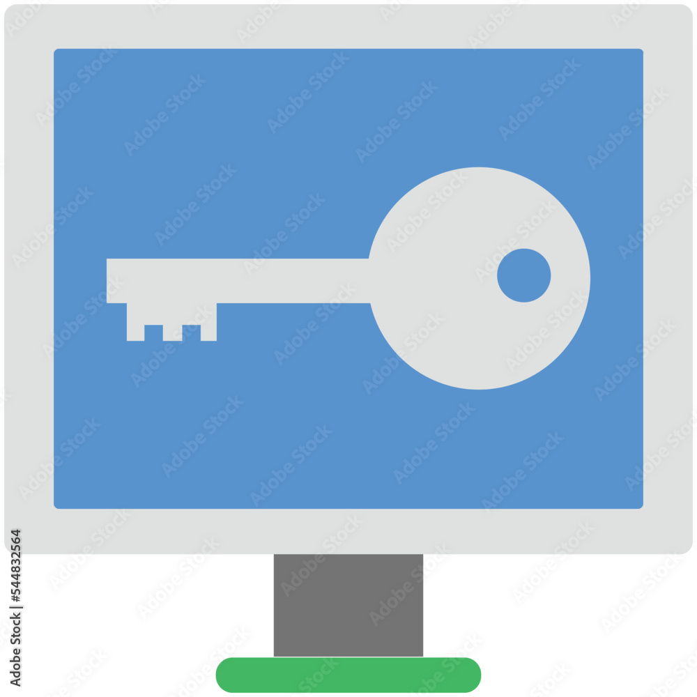 Screen Password Flat Illustration Screen Password Flat Illustration