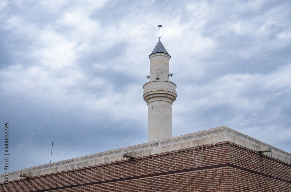 cafer pasa camii. historical caferpasha mosque and minaret. adana, turkey. 