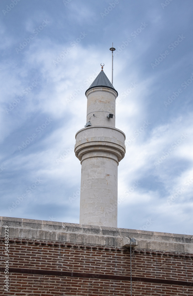 cafer pasa camii. historical caferpasha mosque and minaret. adana, turkey. 