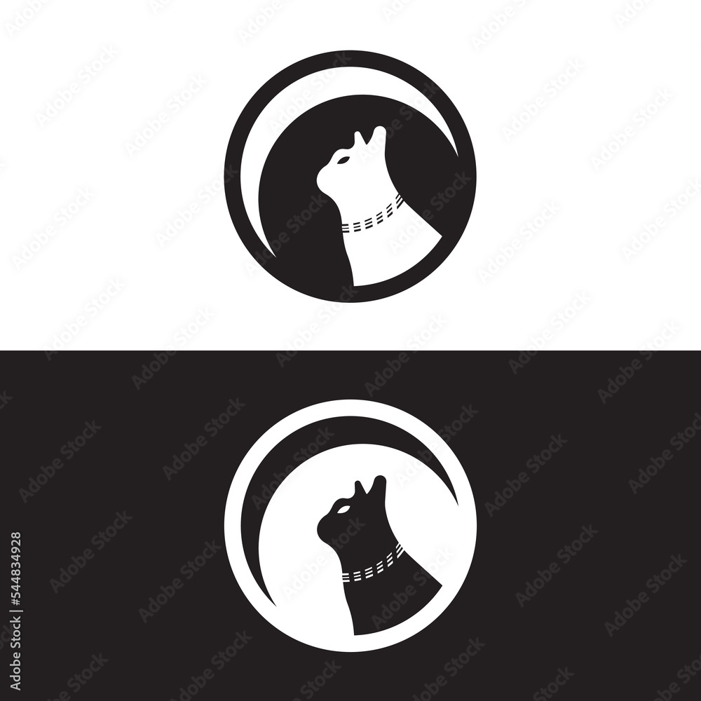 Obraz premium Circle cat vector animal logo 
