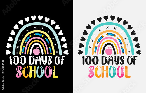 100th days of school, hundred days t shirt design, 100th days celebration t shirt