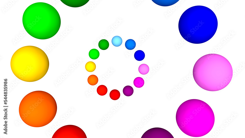 set of colorful balls