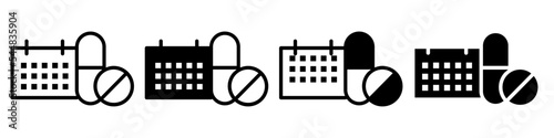 Pills icon vector set. antibiotic illustration sign collection. medicines symbol. drug logo. medicine mark.