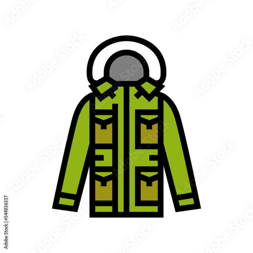 parka outerwear male color icon vector. parka outerwear male sign. isolated symbol illustration