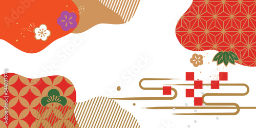 おしゃれな和紙柄　背景イラスト