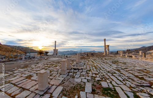 The ancient site of Sagalassos, nestled in the Taurus Mountains, is among the most well preserved ancient cities in the country. A view from the ruins of the Roman bath complex. Burdur-TURKEY photo