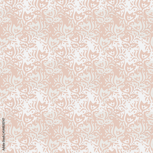 A pale floral ornament seamless vector pattern