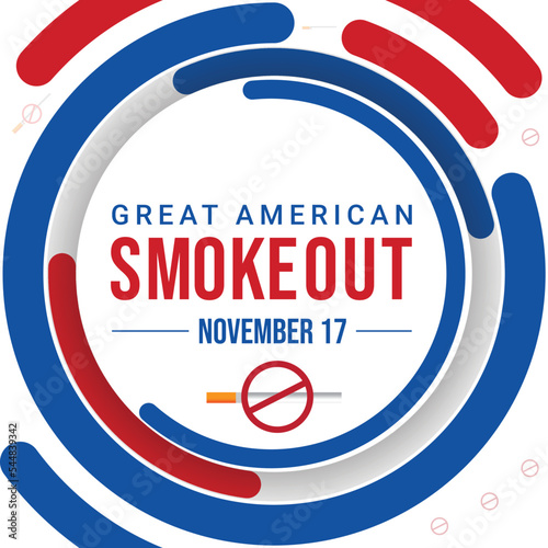 Great American Smokeout Day Background with replaceable vector design. Day of quitting smoking in America.