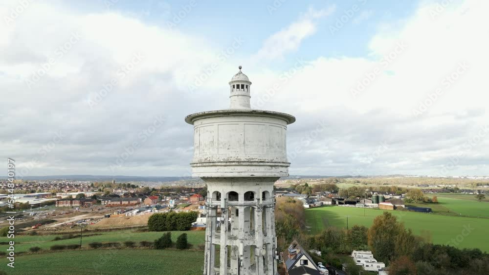 Aerial footage of Gawthorpe Water Tower from Chidswell Lane. The