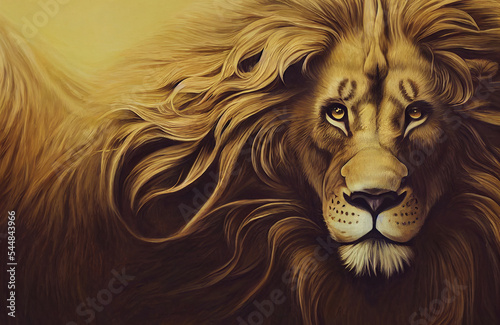 Lion king of beasts abstract art   big cat background  colorful lion portrait   predator concept art