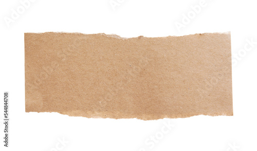 Piece of brown paper isolated on white. Space for text